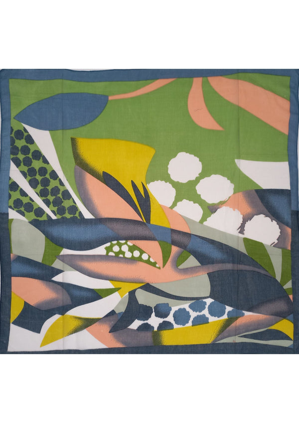 Classical Motifs Print Scarf (SE-4242_08 Green)